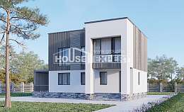 150-017-П Проект двухэтажного дома, экономичный коттедж из блока Шебекино, House Expert
