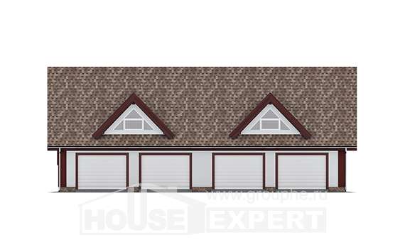 145-002-Л Проект гаража из керамзитобетонных блоков Строитель, House Expert