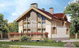 165-002-П Проект двухэтажного дома с мансардным этажом и гаражом, простой домик из арболита Валуйки, House Expert